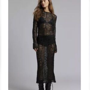 Urban Outfitters - The Ragged Priest Jinx Sheer Ladder Knit Maxi Dress